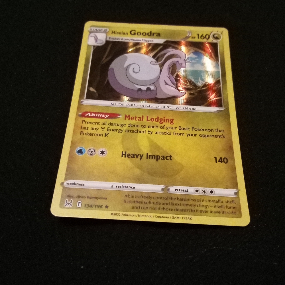 Pokemon Hisuian Goodra 134/196 SWSH11: Lost Origin Rare Holo